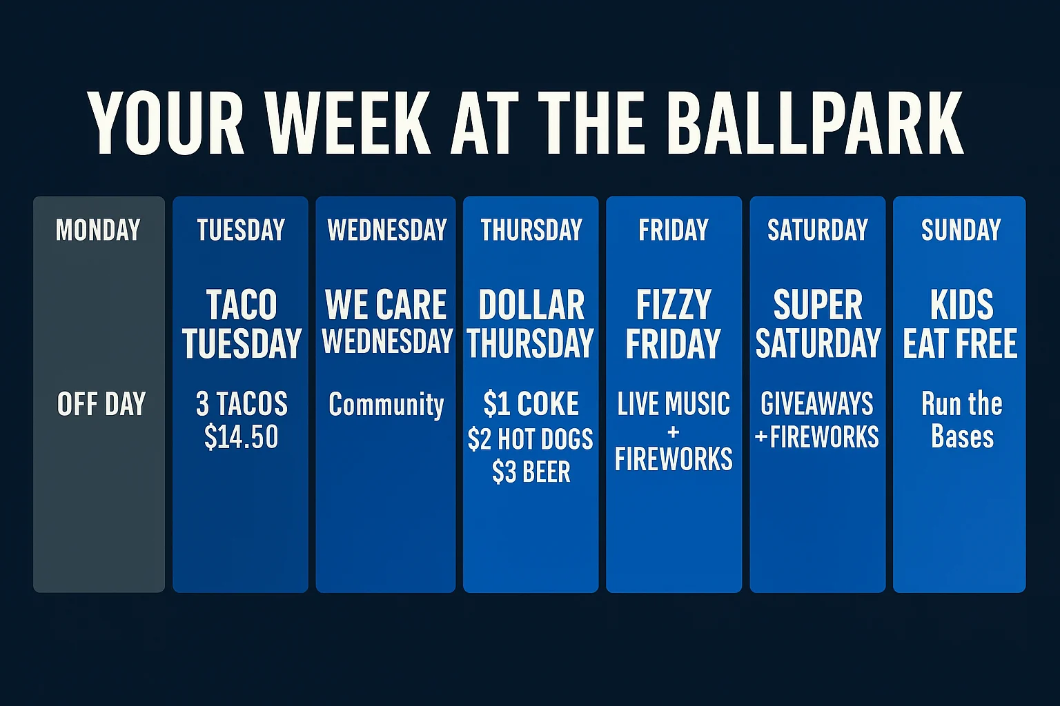 Syracuse Mets Weekly Promotions Calendar