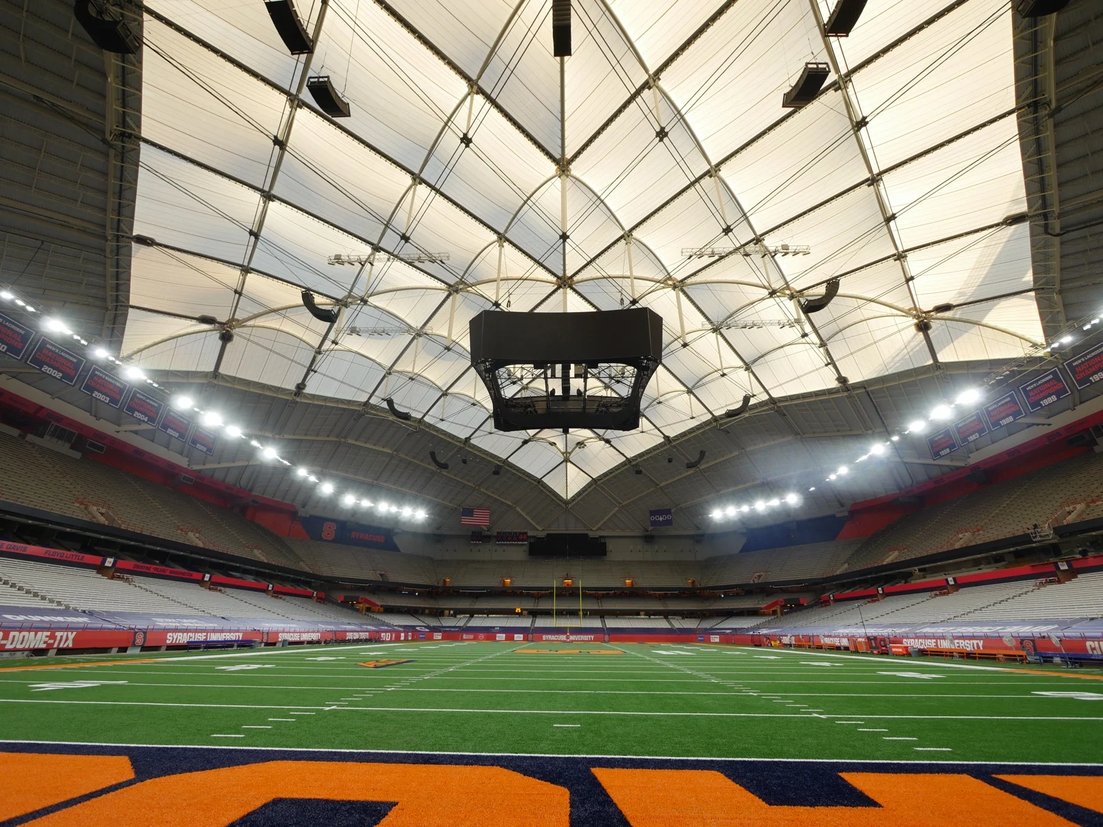 Interior of the Carrier Dome, now JMA Wireless Dome, home of Syracuse basketball since 1980.