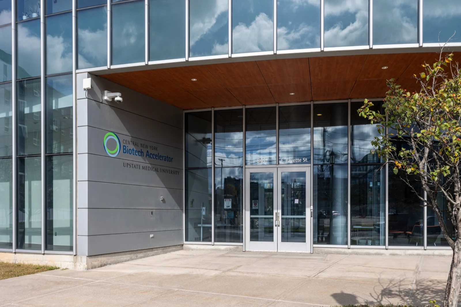 The Central New York Biotech Accelerator at 841 East Fayette Street in Syracuse, home to DUB Therapeutics