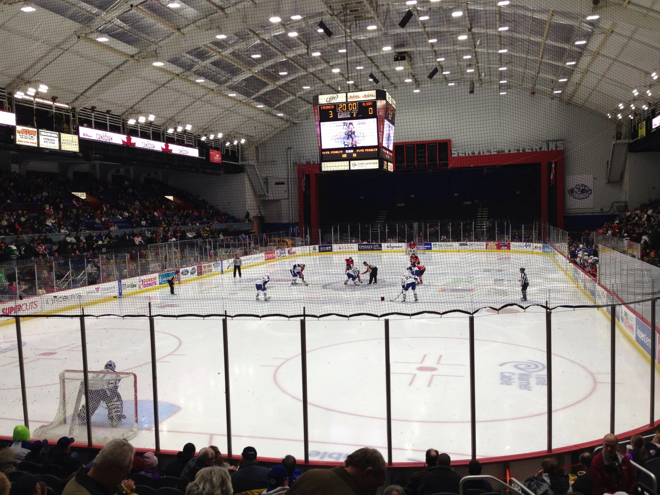 Syracuse Crunch game action at Upstate Medical University Arena at The Oncenter War Memorial