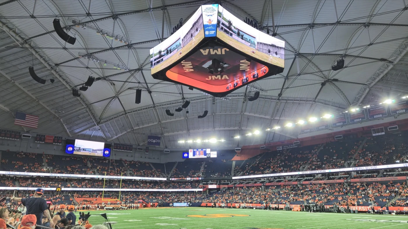 Scoreboard at the JMA Wireless Dome