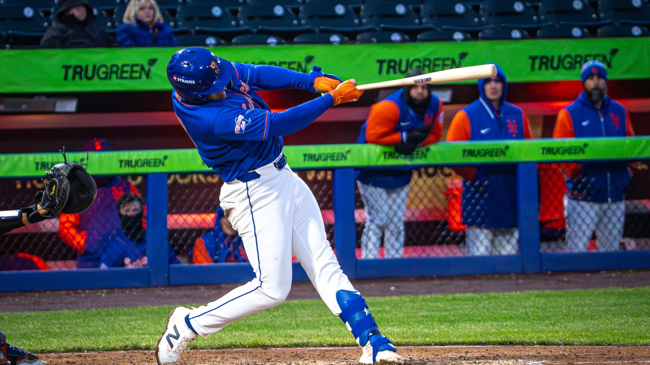 Hayden Senger Syracuse Mets home run at NBT Bank Stadium