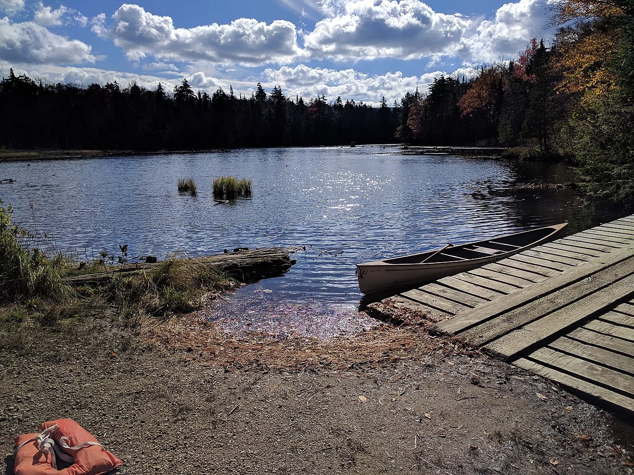 Boat access on Eighth Lake at the head of the Fulton Chain