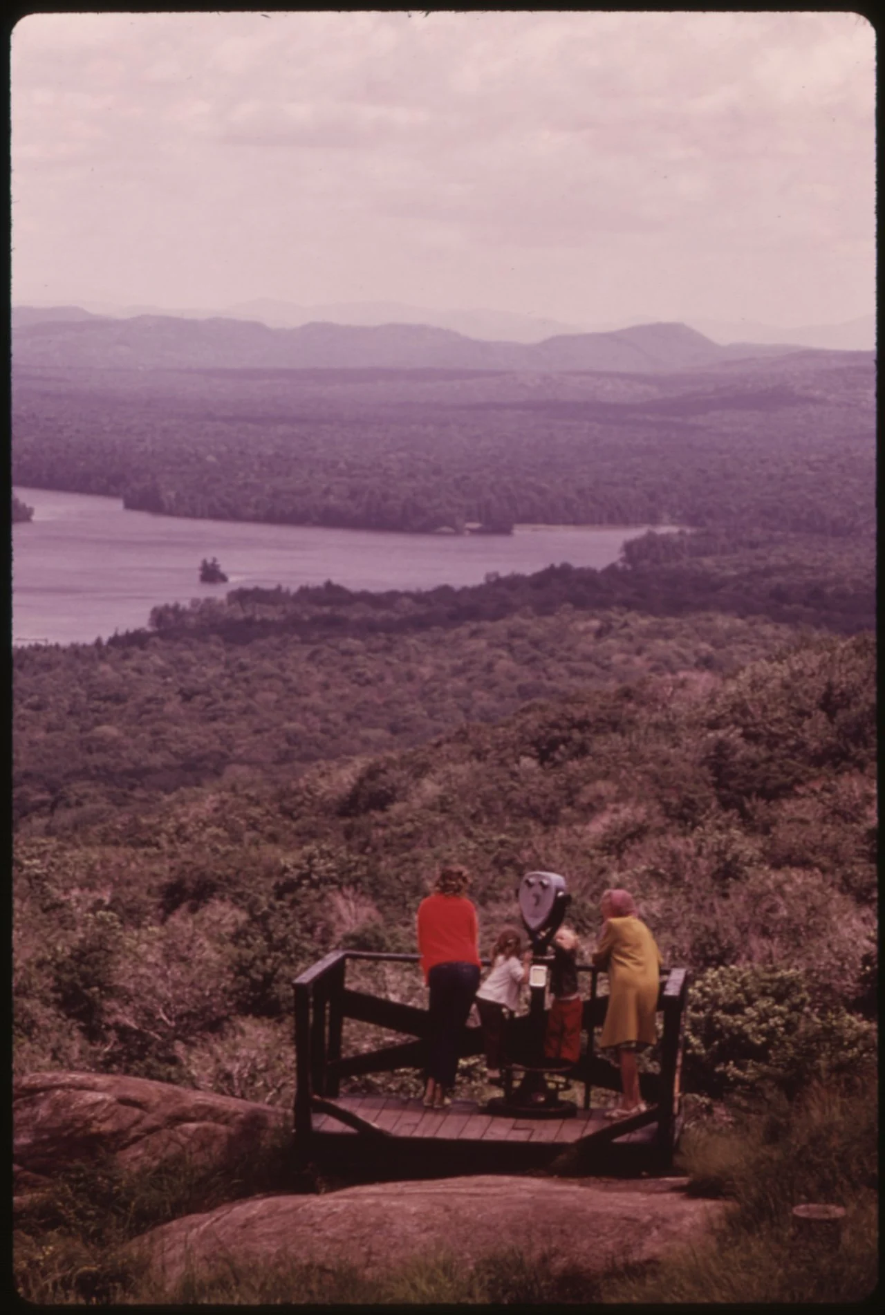 Viewing platform atop McCauley Mountain, with the Adirondack Forest Preserve below