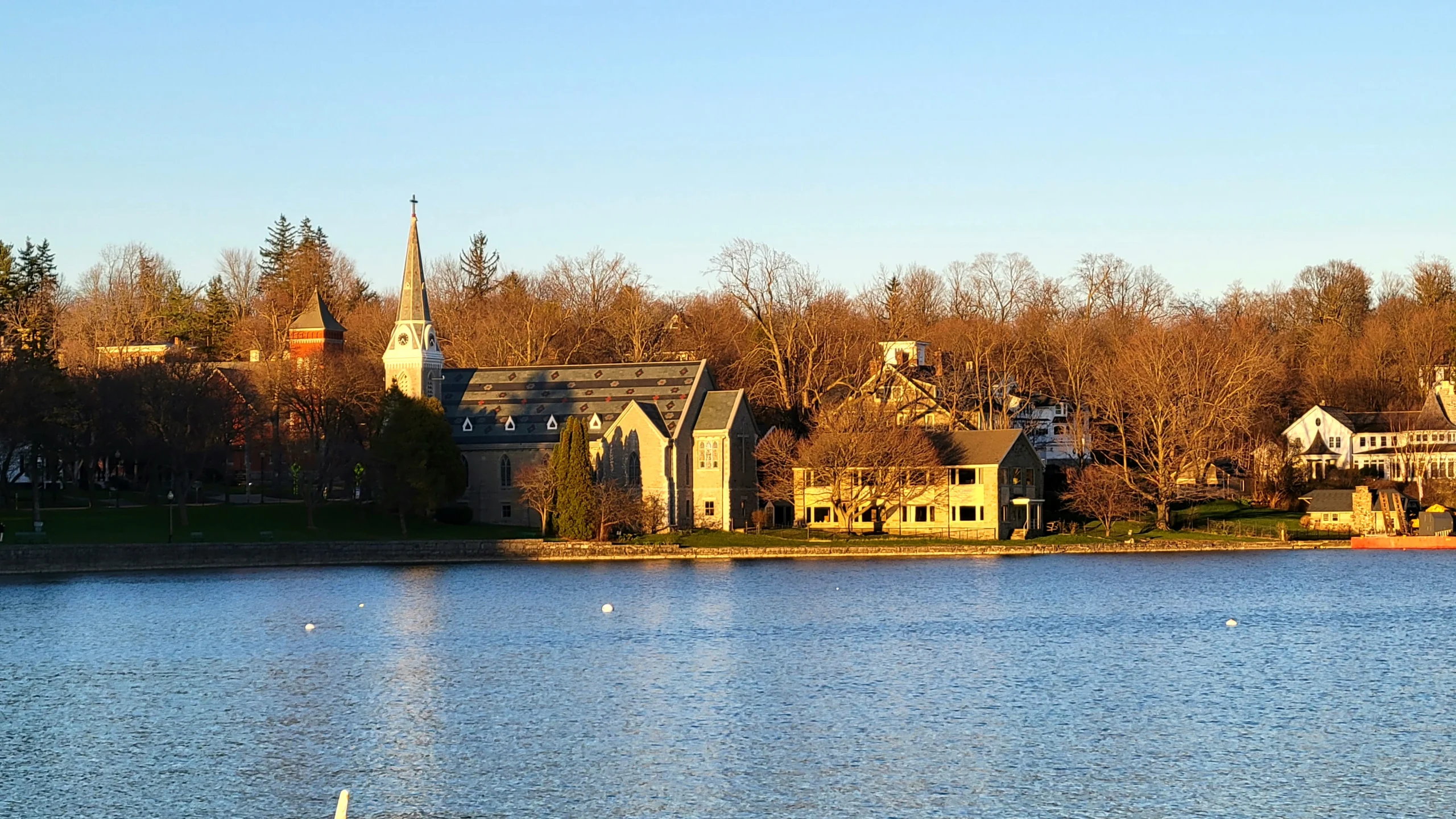 Skaneateles historic district viewed from the lake pier