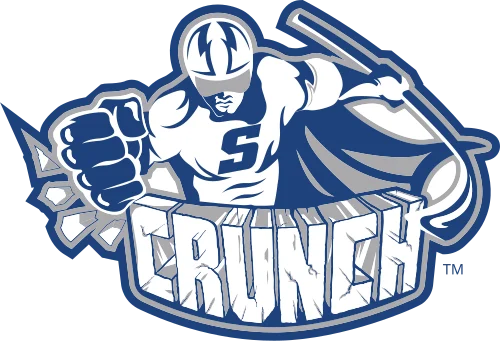 Syracuse Crunch team logo featuring Crunchman the mascot