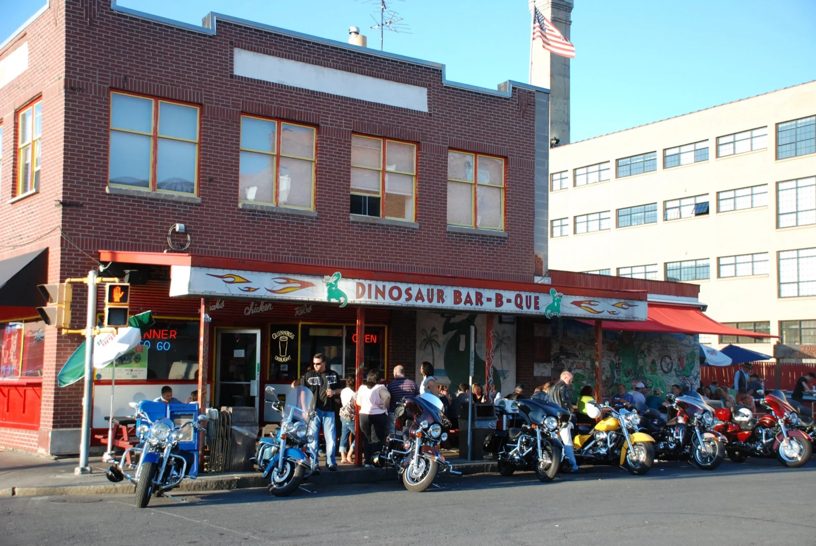 Dinosaur Bar-B-Que original location at 246 W. Willow Street in downtown Syracuse, the flagship of the regional barbecue chain founded in 1988.