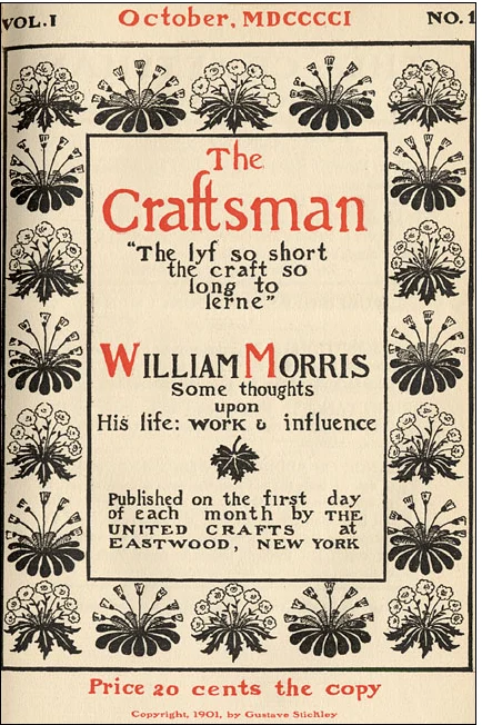 Cover of the first issue of The Craftsman magazine, October 1901