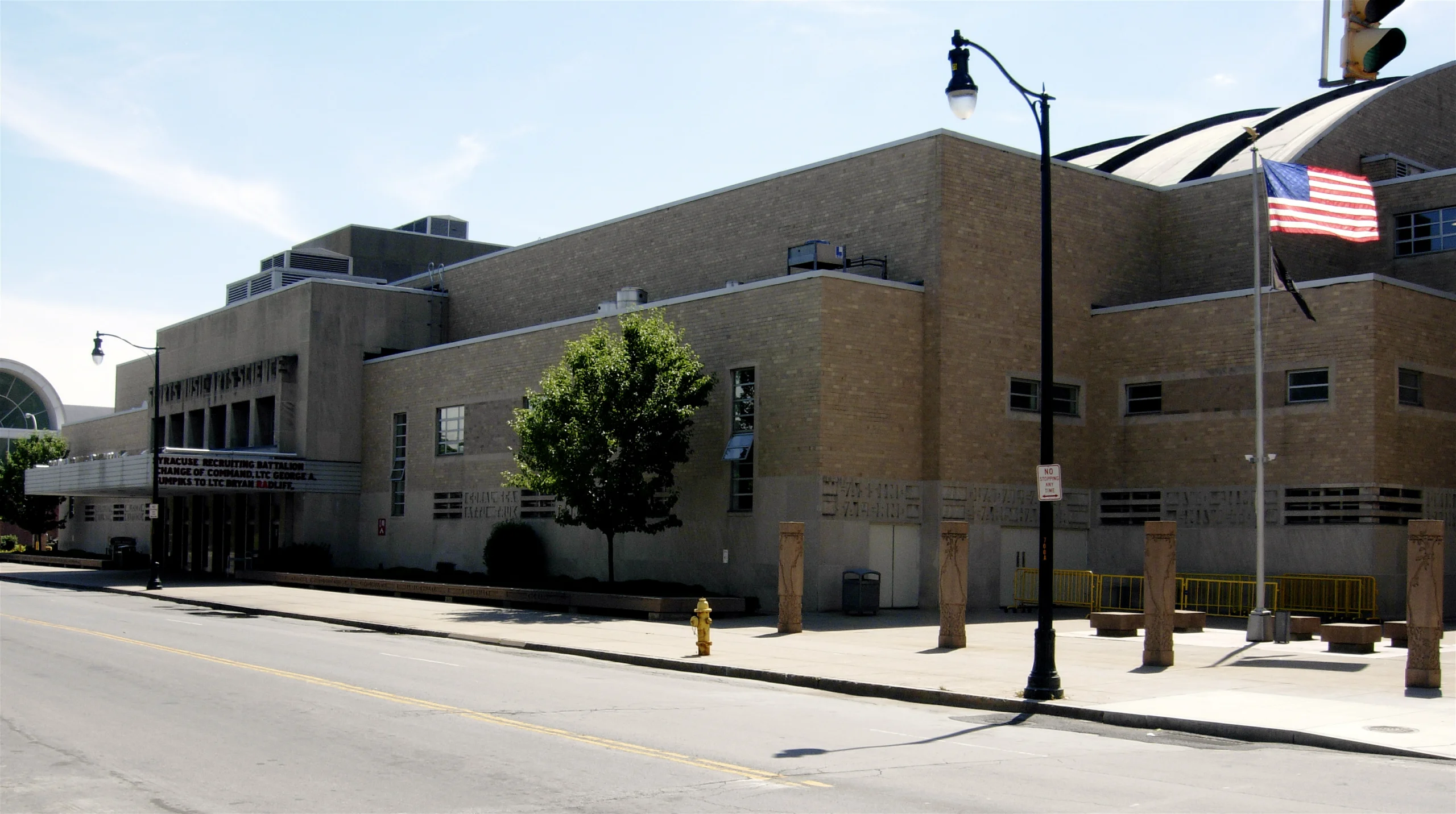 Onondaga County War Memorial Arena front facade in Syracuse, longtime home of the Syracuse Nationals before they relocated and became the Philadelphia 76ers