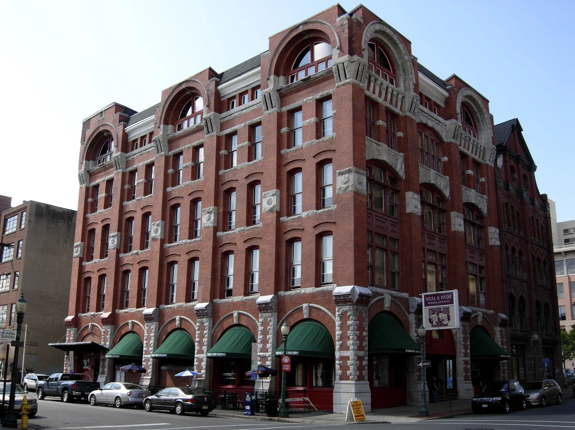 Historic brick commercial buildings in the Armory Square district of downtown Syracuse NY