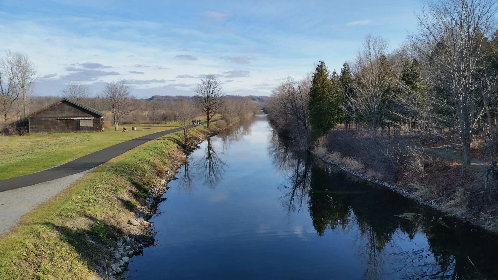The Old Erie Canal State Historic Park towpath at Cedar Bay Park in DeWitt NY