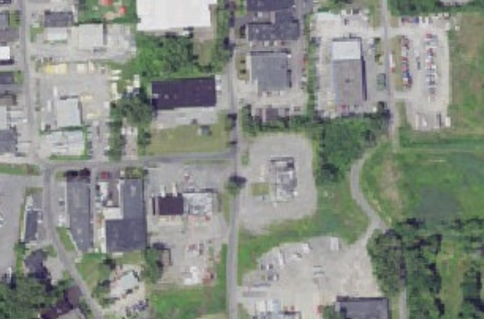 Aerial view of the Falso Drive industrial area in DeWitt, where SAIA Motor Freight proposes combining three parcels into