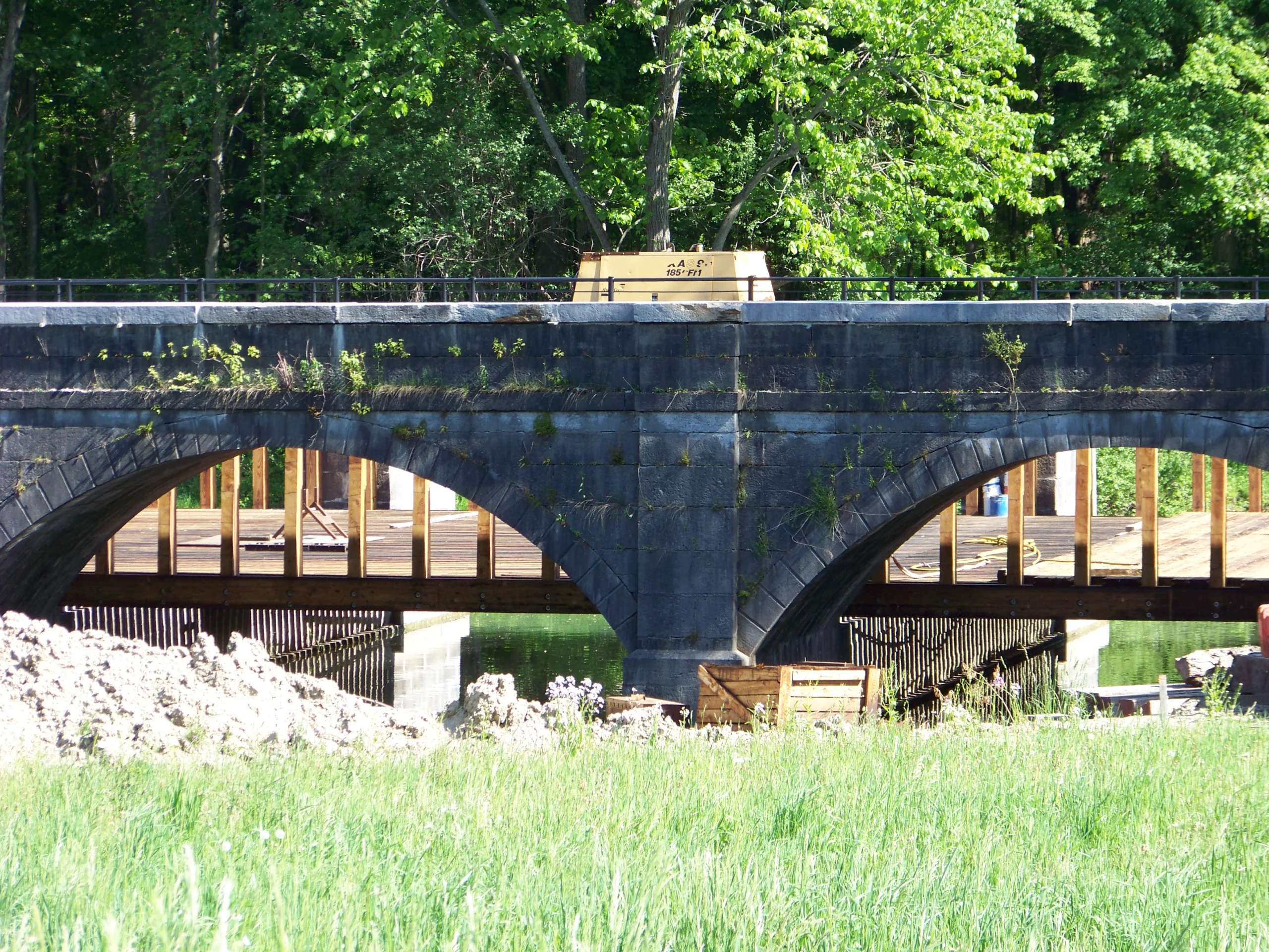 Stone arches of the Nine Mile Creek Aqueduct in Camillus Erie Canal Park