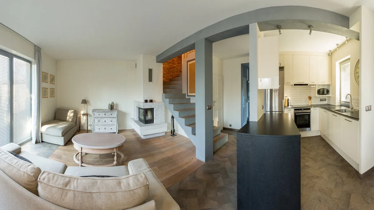 A Syracuse living room featuring modular furniture that can be reconfigured for different uses.