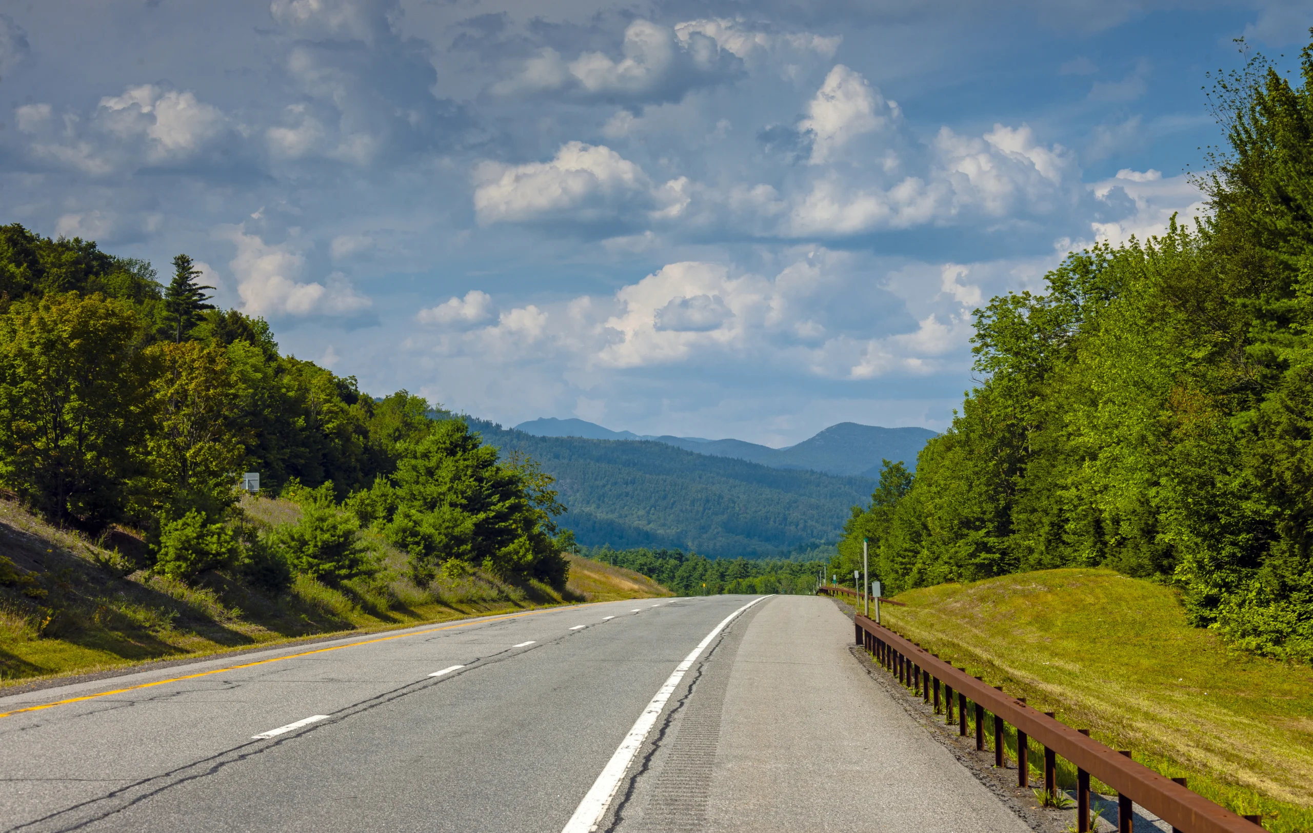 A view north along a New York State highway