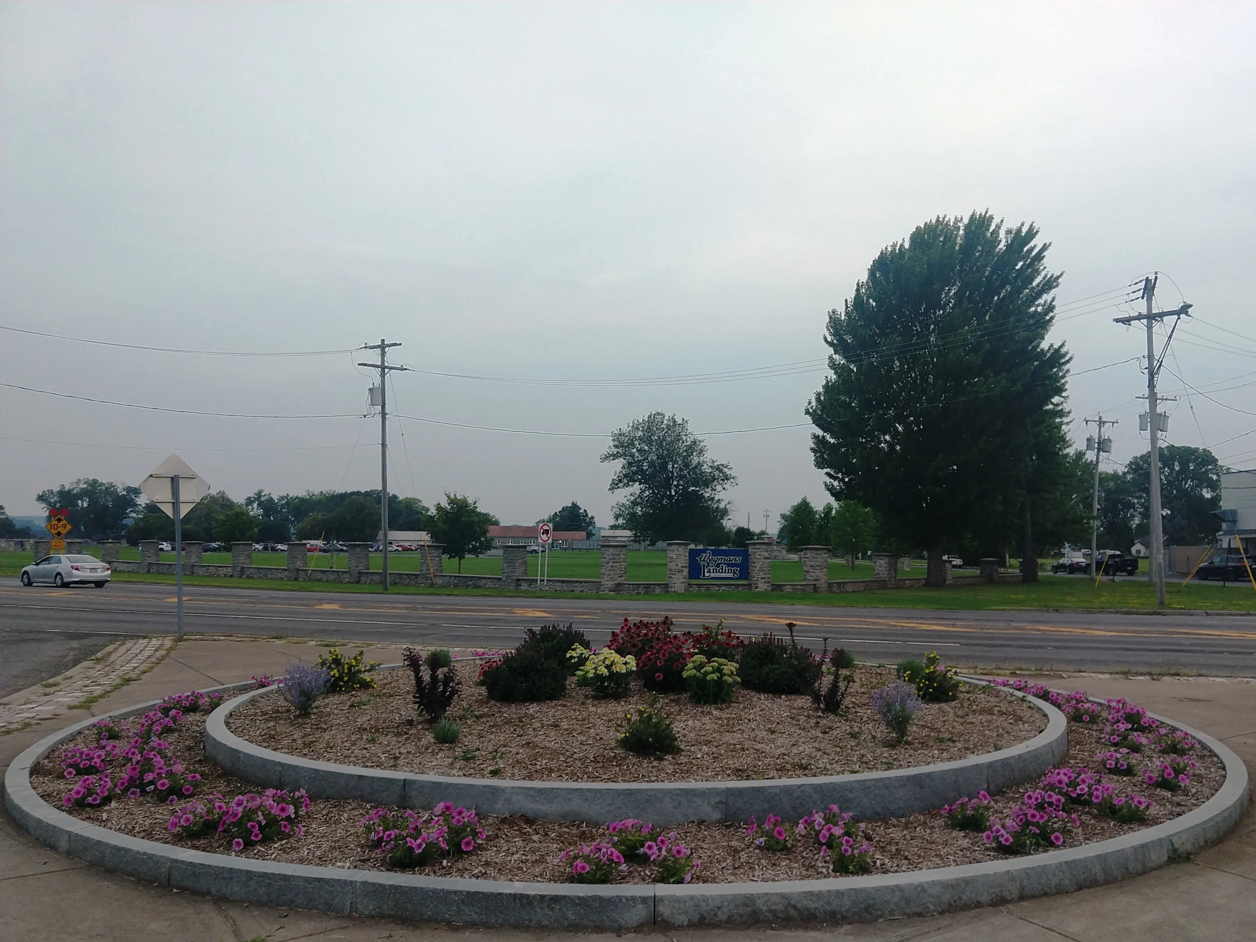 A sign for the Wegmans Landing section of Onondaga Lake Park seen from Old Liverpool Road in Salina, New York