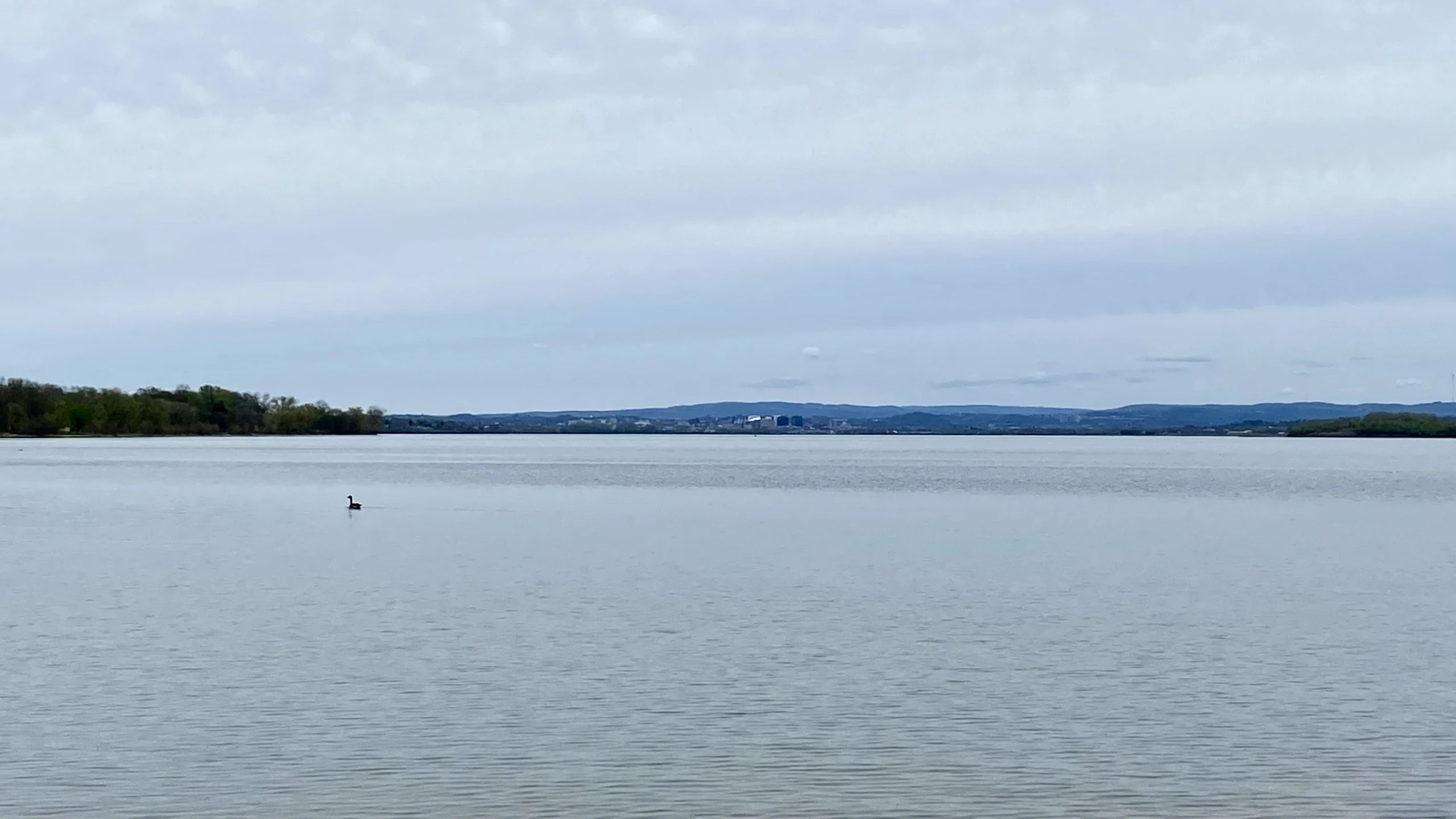 The skyline of Syracuse, New York seen across Onondaga Lake