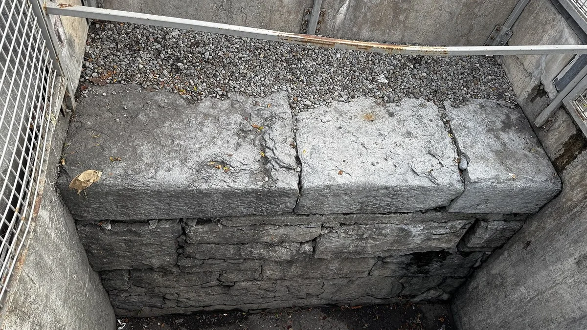 Clinton Square in downtown Syracuse, with the stones marking the old Erie Canal.